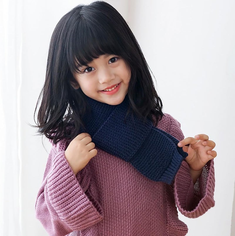 Piewag Kids Knit Scarf Toddler Winter Warm Scarves Neck Warmer Fashion Solid Color Scarf for Boys Girls - Image 5
